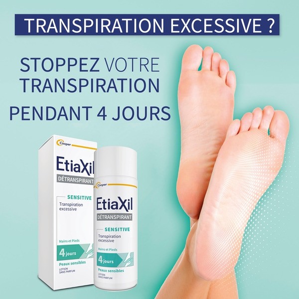 Etiaxil Pieds détranspirant peaux sensibles lotion