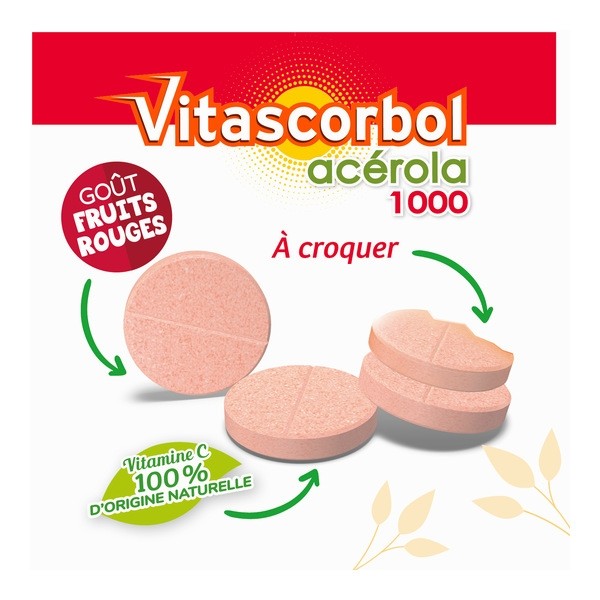 Vitascorbol Acérola 1000 comprimés à croquer