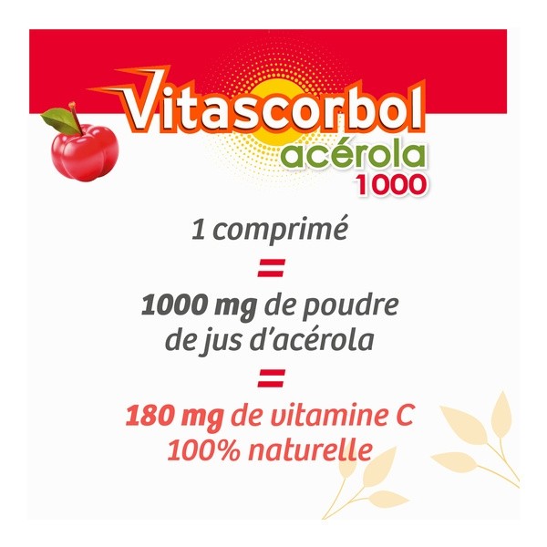 Vitascorbol Acérola 1000 comprimés à croquer