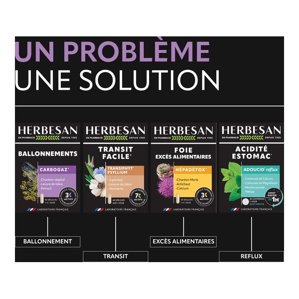 Herbesan Carbogaz gélules Ballonnements