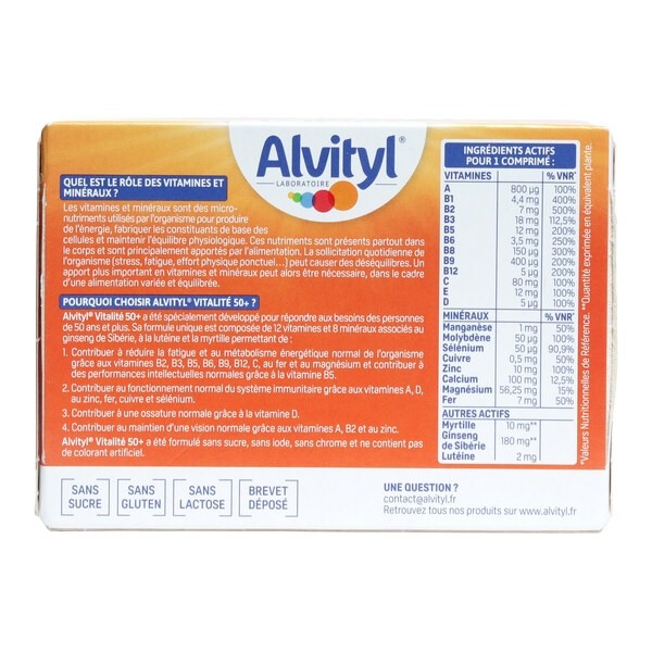 Alvityl Vitalité 50+ comprimés effervescents