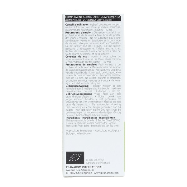 Pranarom huile essentielle Tea Tree bio