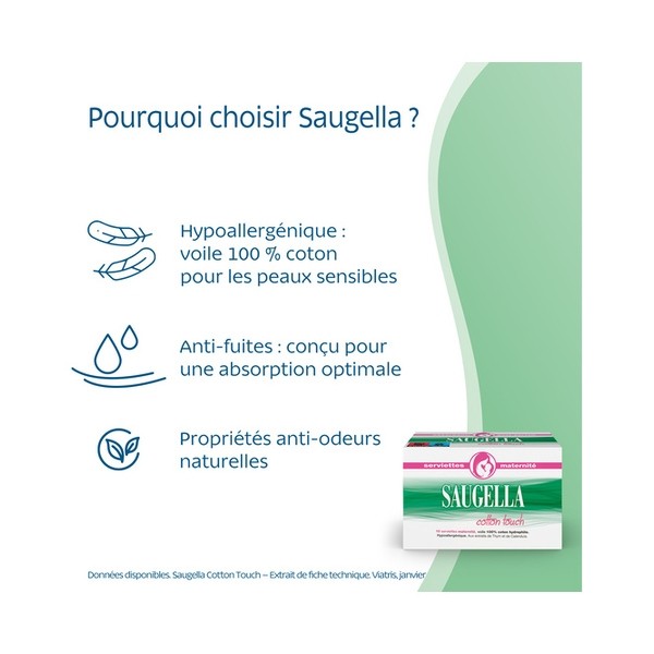 Saugella Cotton Touch serviettes maternité