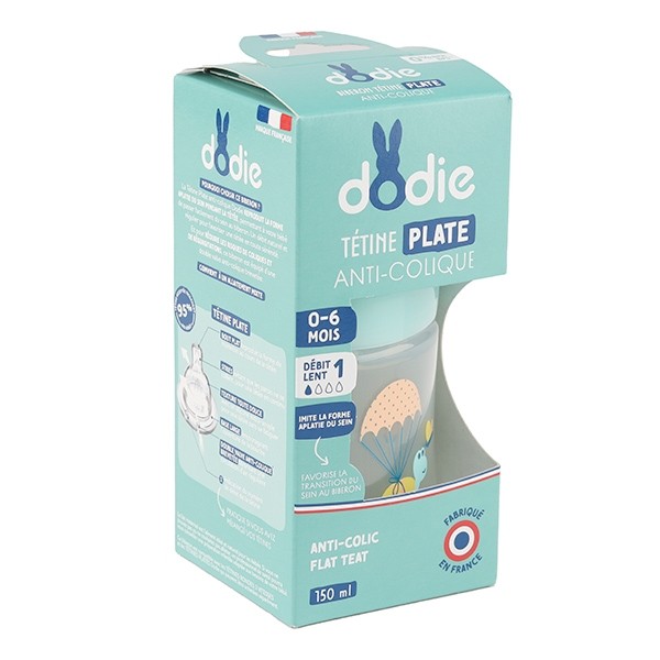 Dodie Biberon Tétine plate débit lent 150 ml