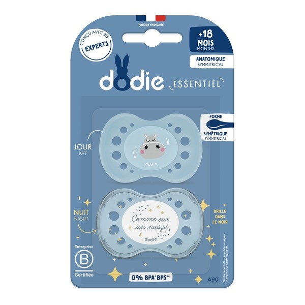 Dodie sucette anatomique silicone +18 mois Nuit