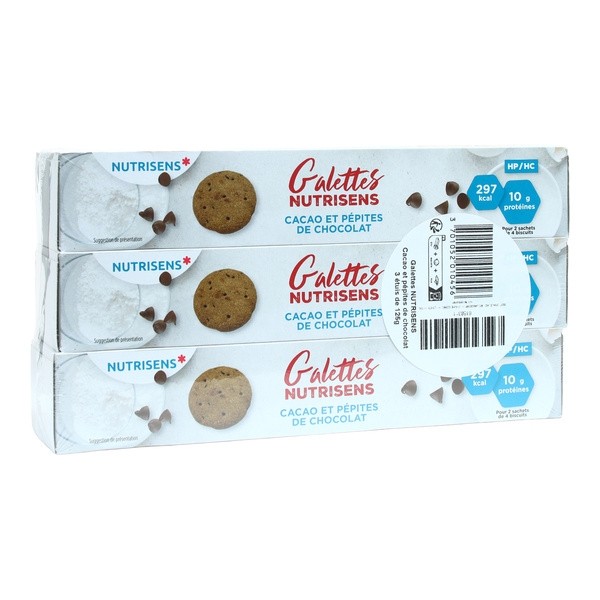 Nutrisens galettes HP HC Cacao et pépites de chocolat