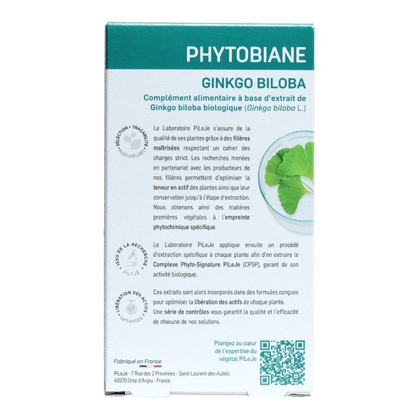 PileJe Phytobiane Ginkgo biloba comprimés
