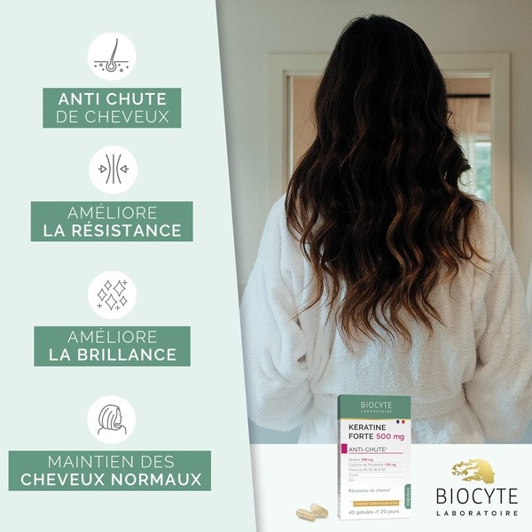 Biocyte Kératine Forte 500 mg anti-chute gélules