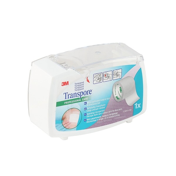 3M Transpore sparadrap transparent avec dévidoir
