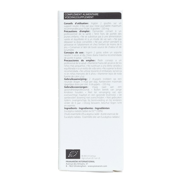 Pranarom huile essentielle Eucalyptus radié Bio