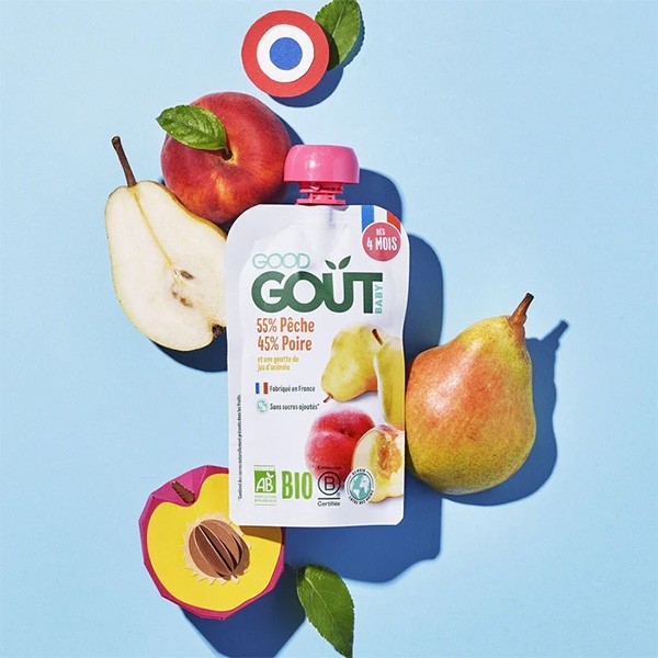 Good Goût compote pêche poire bio