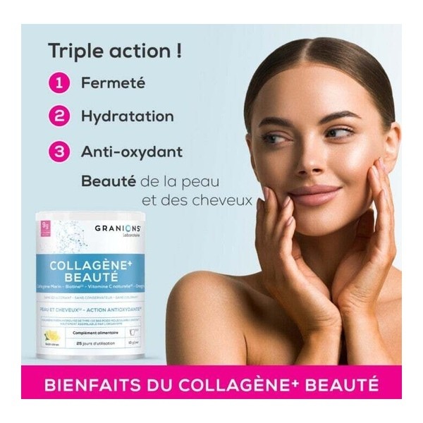 Granions Collagène+ Beauté poudre goût citron
