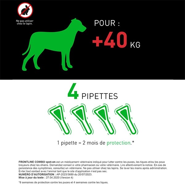 Frontline COMBO pipettes anti puce pour chien