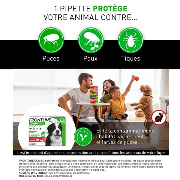 Frontline COMBO pipettes anti puce pour chien