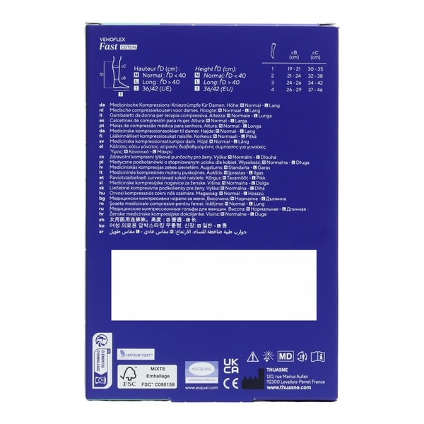 Venoflex Fast coton Chaussettes de Contention Femme classe 3