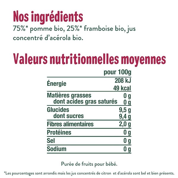 Good Goût Compote Pomme Framboise Bio