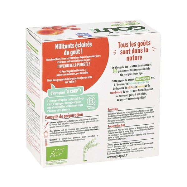 Good Goût brassé végétal pêche framboise bio