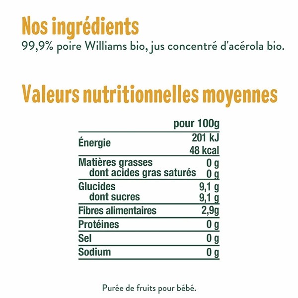 Good Goût Compote poire Williams Bio gourde
