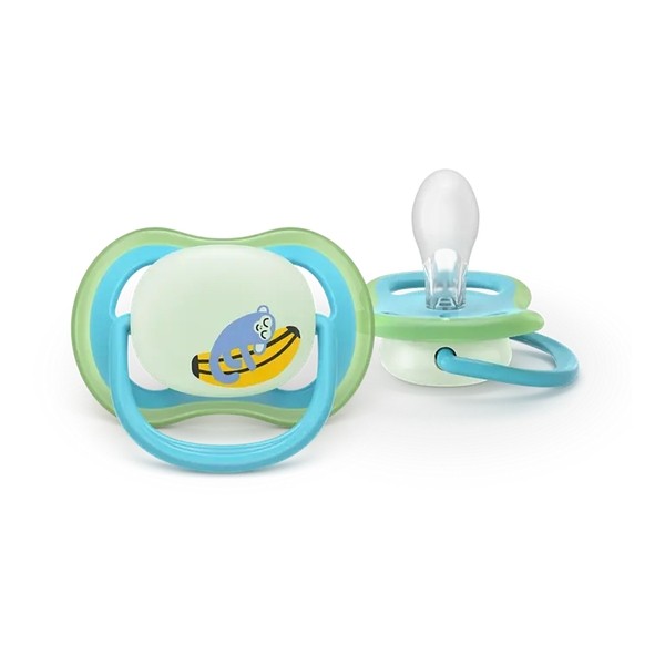 Avent Ultra Air Nightime Sucette anatomique silicone 6-18 mois