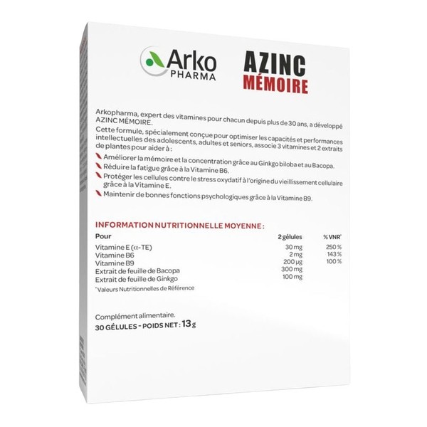 Azinc Mémoire Gélules
