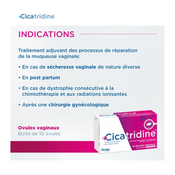 Cicatridine ovules à l'acide hyaluronique