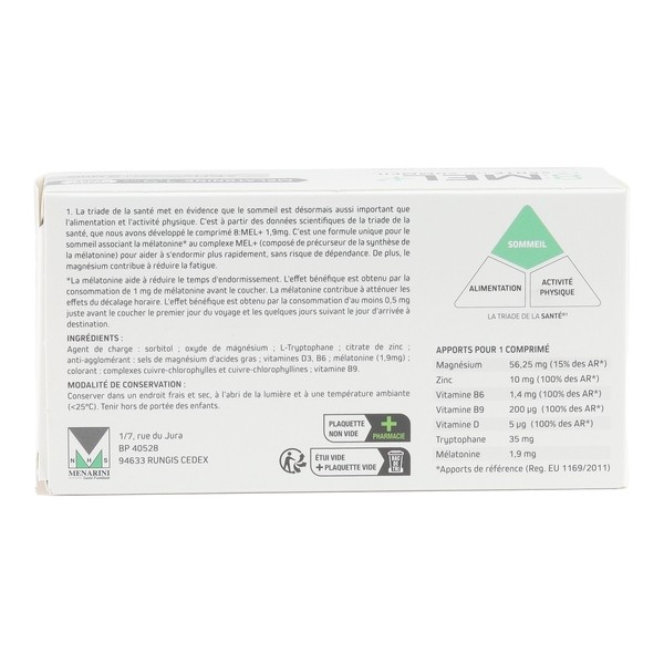 8Mel+ Mélatonine 1,9 mg comprimés