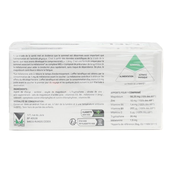 8Mel+ Mélatonine 1,9 mg comprimés