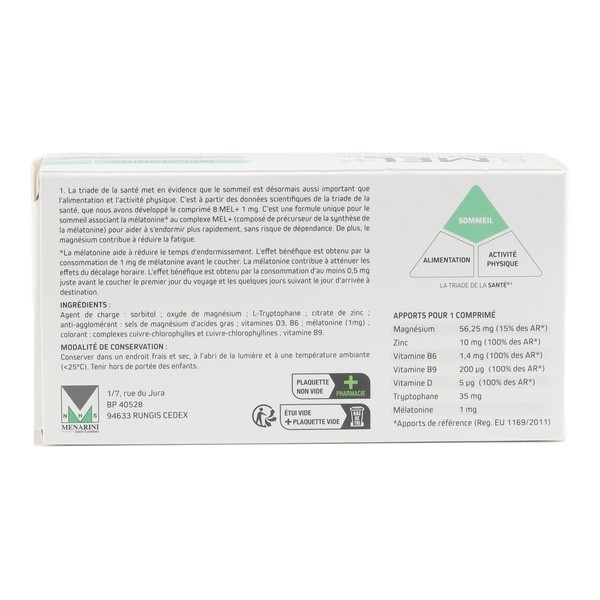8Mel+ Mélatonine 1 mg comprimés