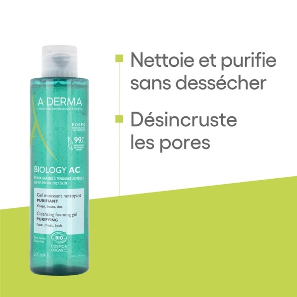 A Derma Biology AC gel moussant nettoyant Bio