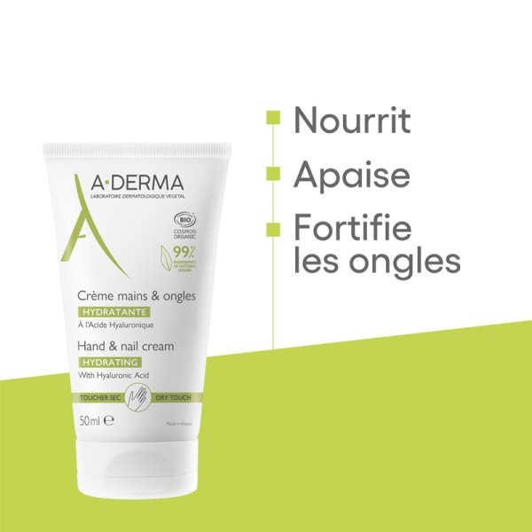 A Derma Crème mains et ongles hydratante bio