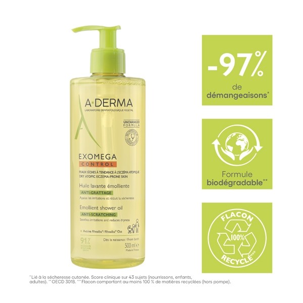 A Derma Exomega Control Huile lavante émolliente