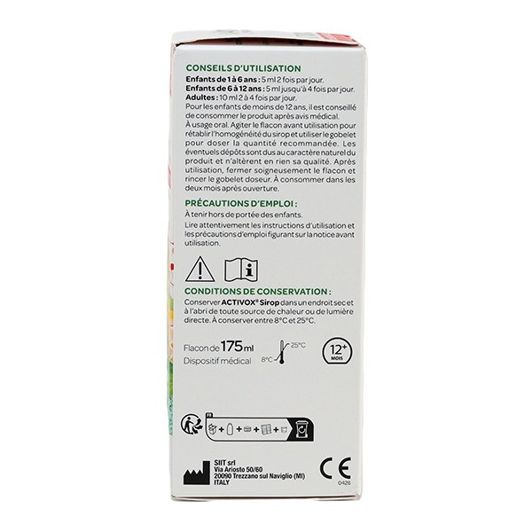 Activox sirop toux sèche et grasse
