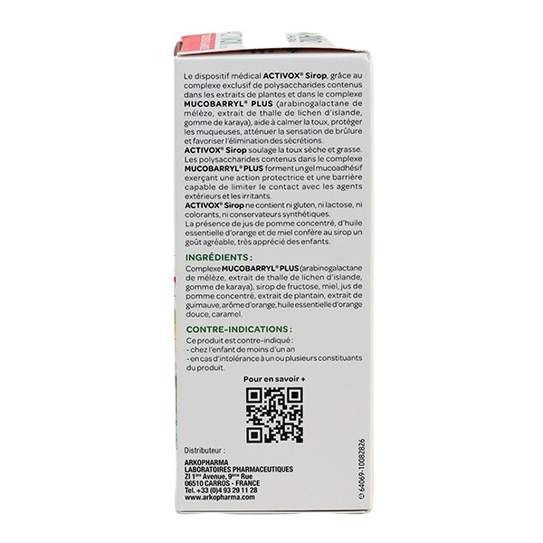 Activox sirop toux sèche et grasse