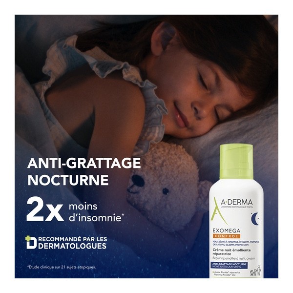 A Derma Exomega Control Crème nuit émolliente réparatrice