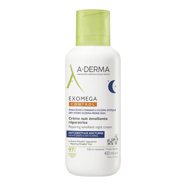 A Derma Exomega Control Crème nuit émolliente réparatrice