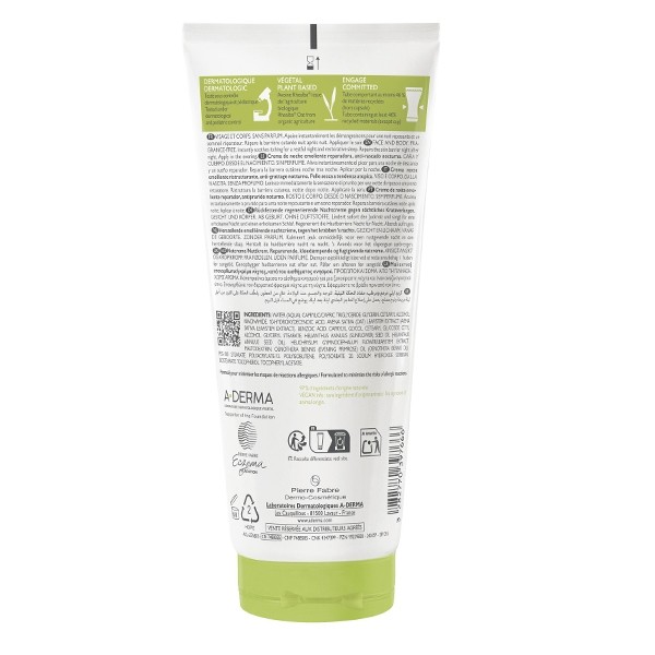 A Derma Exomega Control Crème nuit émolliente réparatrice