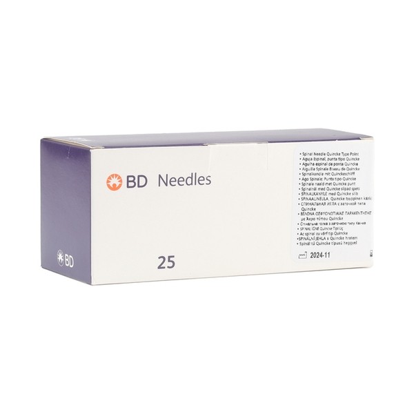 Aiguille ponction lombaire 22 G BD Yale 25 unités