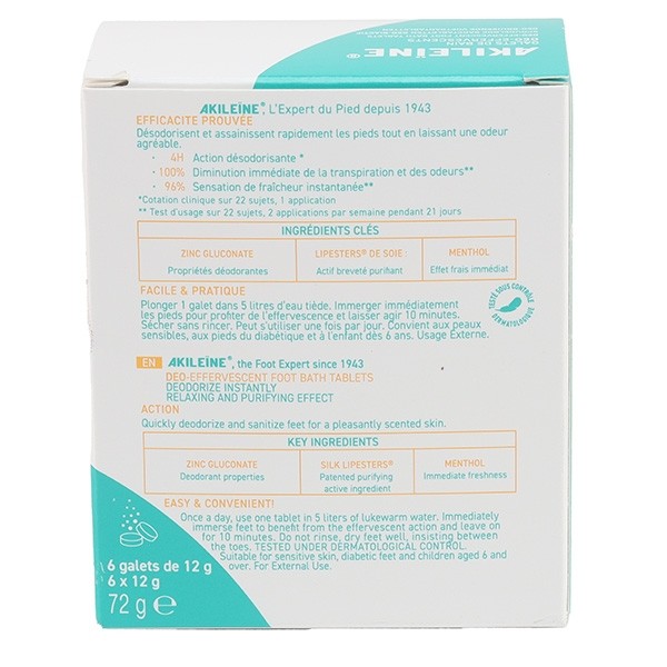 Akileïne bain de pieds Transpiration intense galets