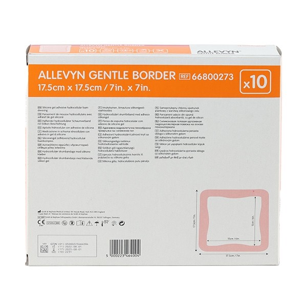 Allevyn Gentle Border Carré pansement adhésif siliconé