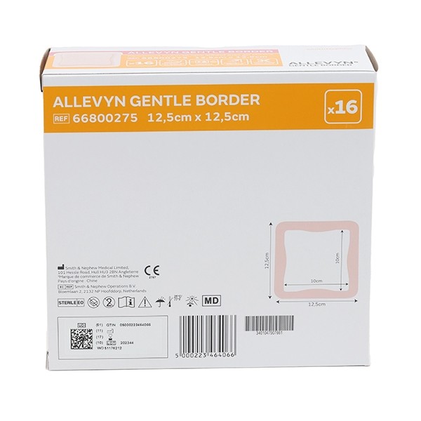 Allevyn Gentle Border Carré pansement adhésif siliconé