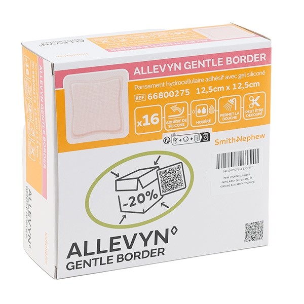 Allevyn Gentle Border Carré pansement adhésif siliconé