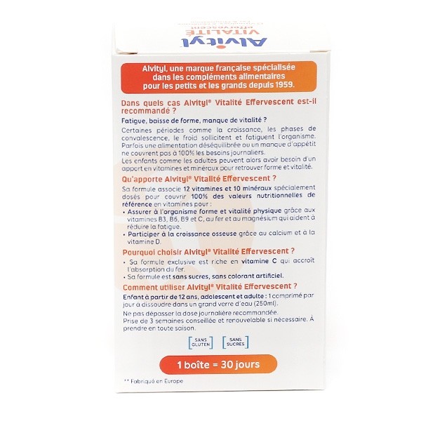 Alvityl vitalité comprimés effervescents