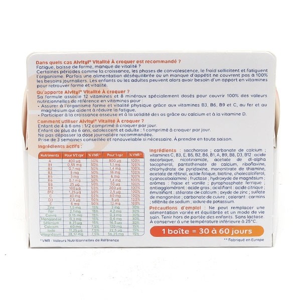 Alvityl Vitalité fraise comprimés à croquer