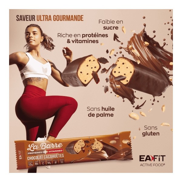 Eafit barre protéines + vitamines chocolat cacahuètes