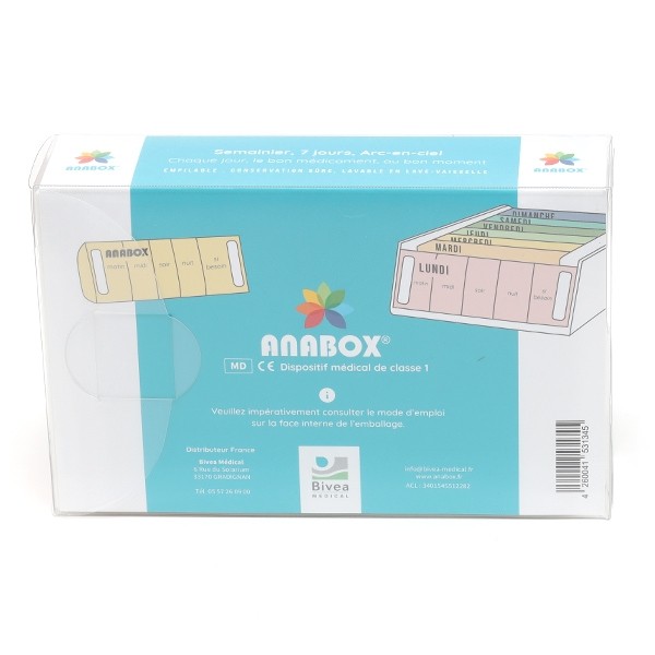 Anabox pilulier hebdomadaire arc-en-ciel