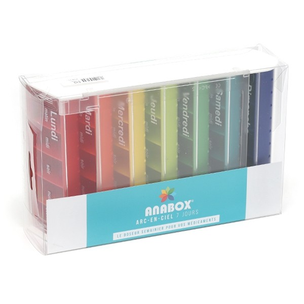 Anabox pilulier hebdomadaire arc-en-ciel