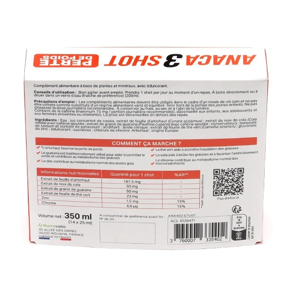 Anaca3 Shot Perte de poids unidoses