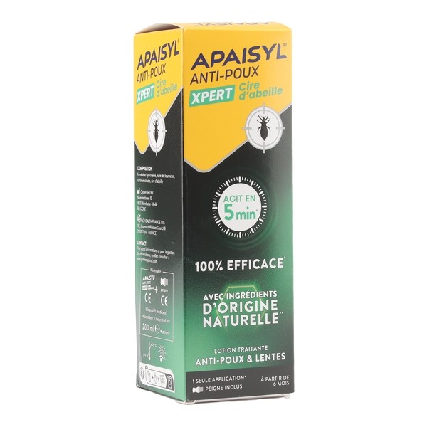 Apaisyl Xpert Cire d'abeille lotion anti-poux et lentes