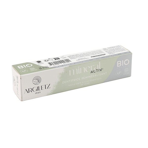 Argiletz Dentifrice reminéralisant Mineral Activ Sauge Bio