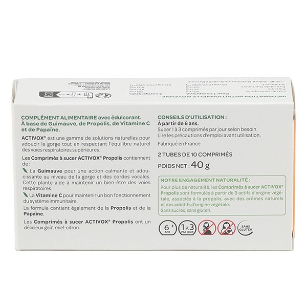 Activox Propolis miel citron comprimés